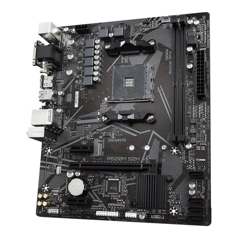 Gigabyte | A520M S2H 1.0 | Procesoru saime AMD | Procesora ligzda AM4 | DDR4 DIMM | Atmiņas sloti 2 | Čipsets AMD A | Micro ATX