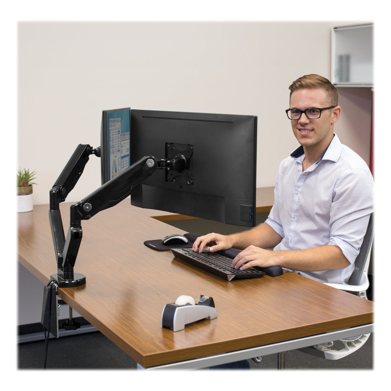 Fellowes | Platinum Series dubultais horizontālais monitora statīvs | 8042501 | Melns