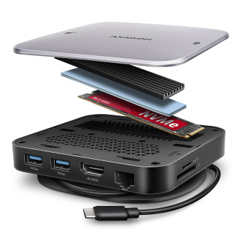 AXAGON USB-C 10Gbps UFO 9in1 centrmezgls | HMC-UFO