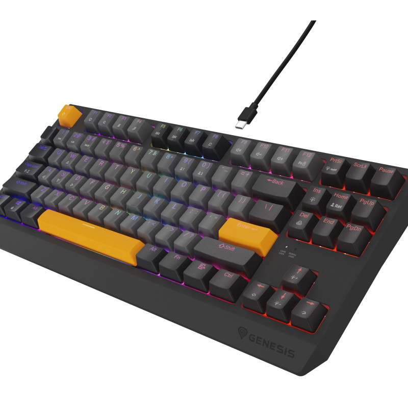 Genesis | THOR 230 TKL | Mehāniskā spēļu klaviatūra | Ar vadu | US | Outemu Red | Anchor Gray Negative