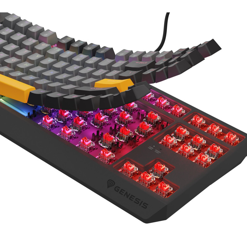 Genesis | THOR 230 TKL | Mehāniskā spēļu klaviatūra | Ar vadu | US | Outemu Red | Anchor Gray Negative