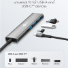Goobay Slim 4-portu USB koncentrators, USB-C uz USB-C/USB-A, 5 Gbit/s | 76562