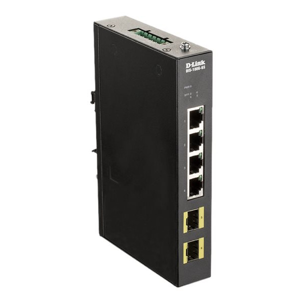 D-Link DIS-100G-6S L2 nenosakāms rūpnieciskais pārslēdzējs, 4x10/100/1000Base-T porti, tērauda korpuss | D-Link