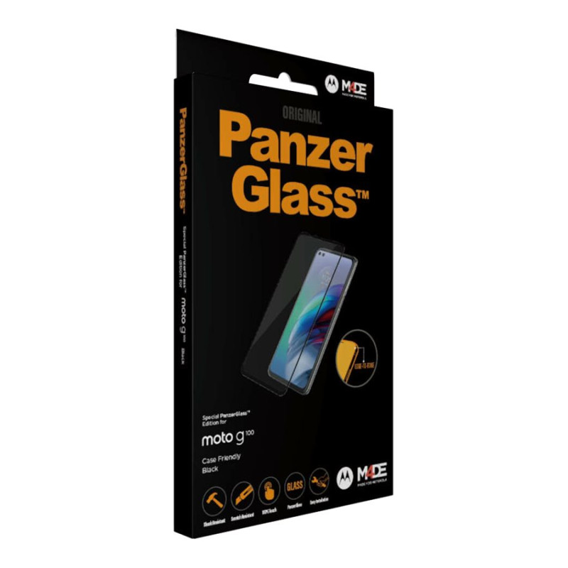PanzerGlass | Ekrāna aizsargstikls | Motorola | Moto g100 | Stikls | Melns | Pilna rāmja pārklājums; 100% skārienjūtības saglabāšana; Noapaļotas malas | Savienojams ar vāciņu