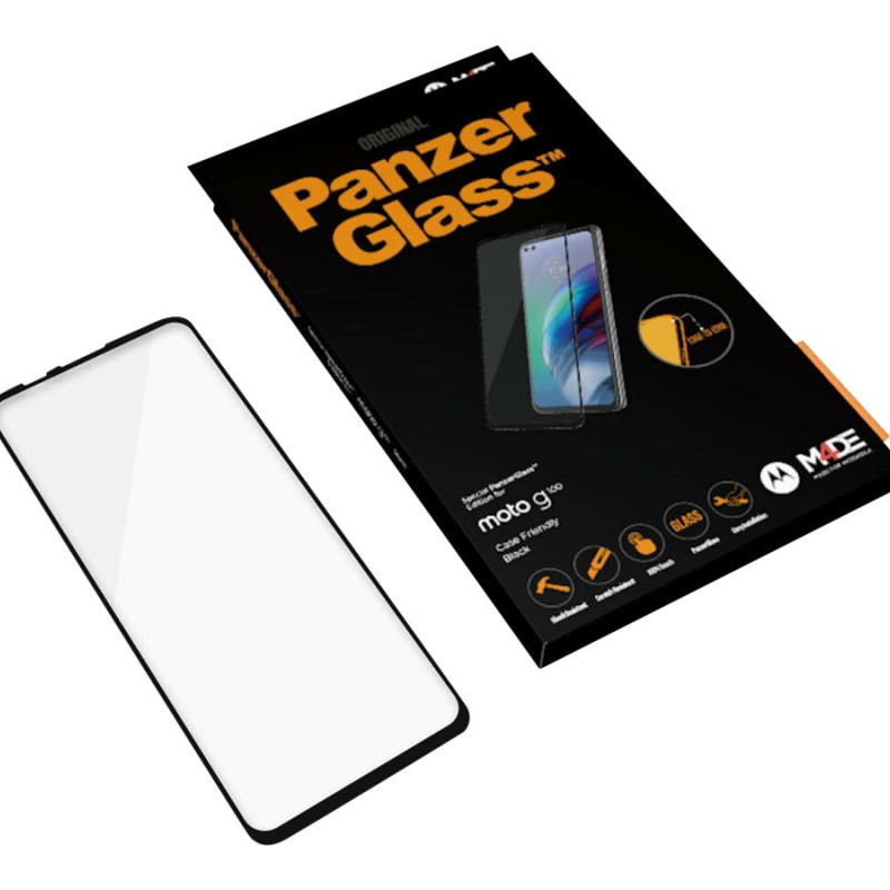 PanzerGlass | Ekrāna aizsargstikls | Motorola | Moto g100 | Stikls | Melns | Pilna rāmja pārklājums; 100% skārienjūtības saglabāšana; Noapaļotas malas | Savienojams ar vāciņu