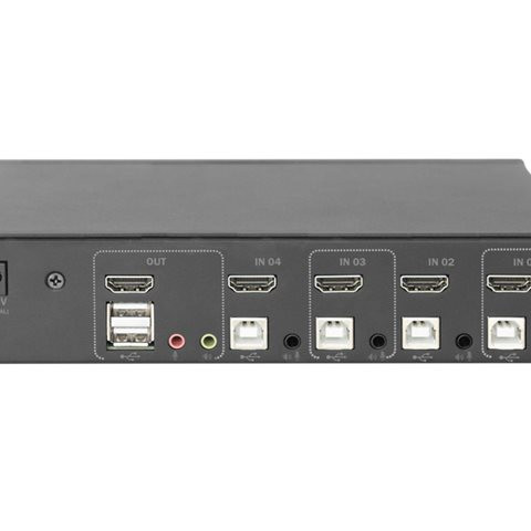 Digitus | KVM Switch, 4 Port, Single Display, 4K, HDMI | DS-12880