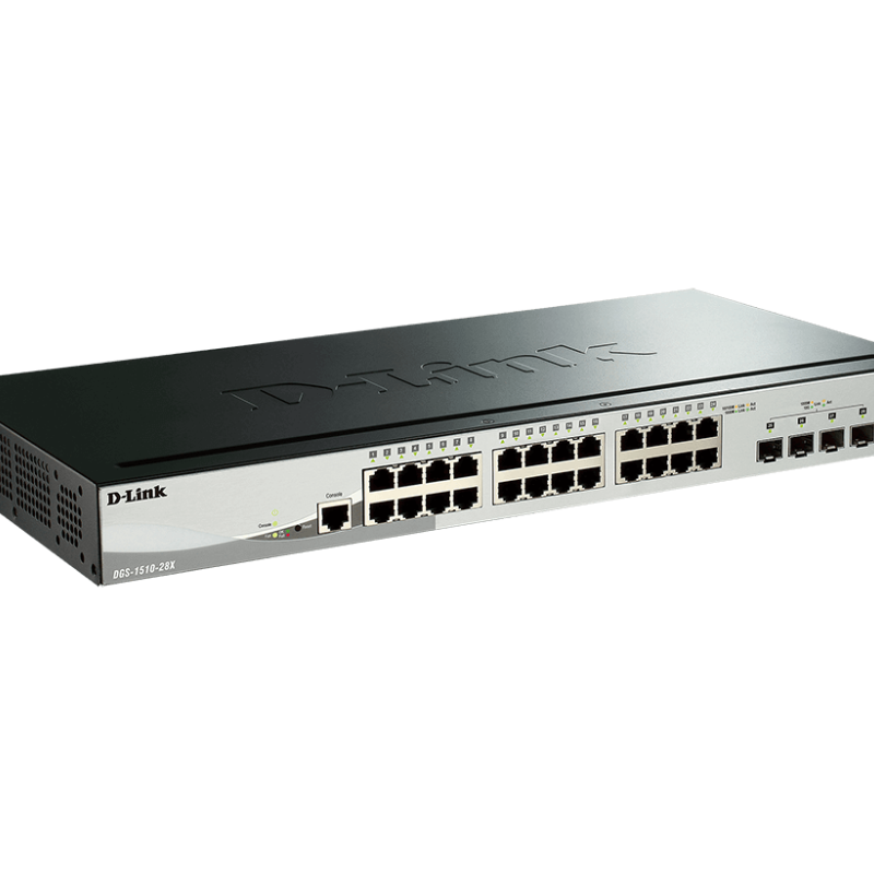 D-Link | Stackable Smart Managed Switch with 10G Uplinks | DGS-1510-28X/E | Managed L2 | Rackmountable | Gigabit Ethernet (copper) ports quantity 24