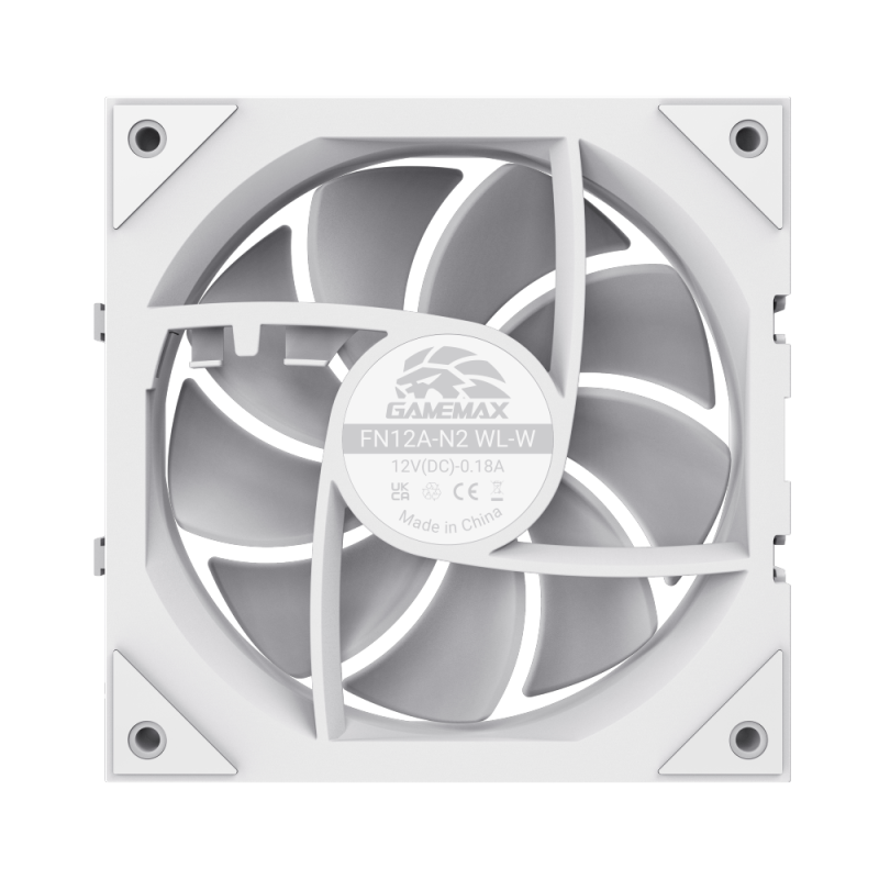Gamemax FN12A-N2 WL-W | Korpusa ventilators | Balts