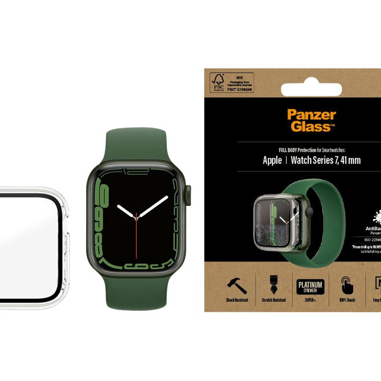 PanzerGlass aizsargvāks Apple Watch 7 41mm caurspīdīgs, AB