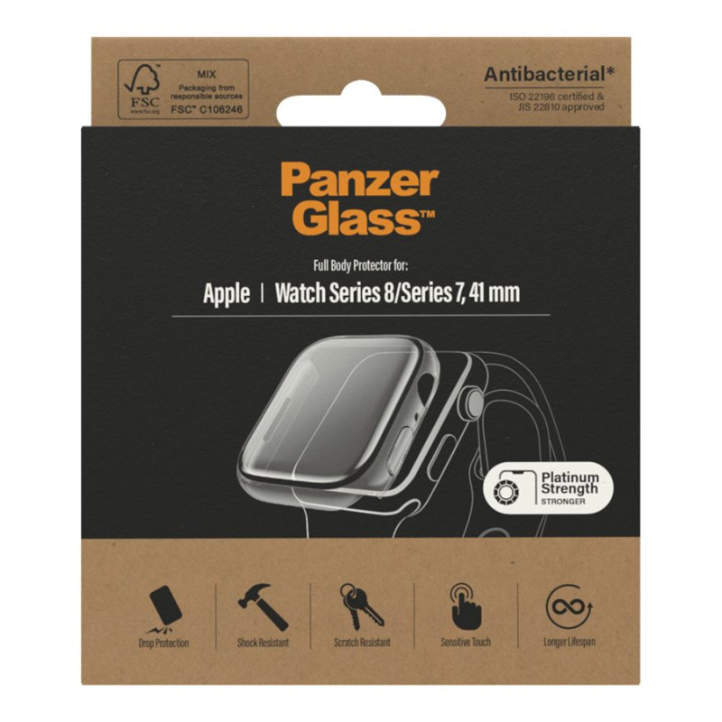 PanzerGlass aizsargvāks Apple Watch 7 41mm caurspīdīgs, AB