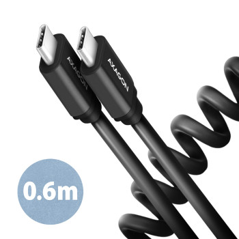 AXAGON | Twister Cable, 0.6 m | BUCM-CM10TB | USB Type C uz USB Type C