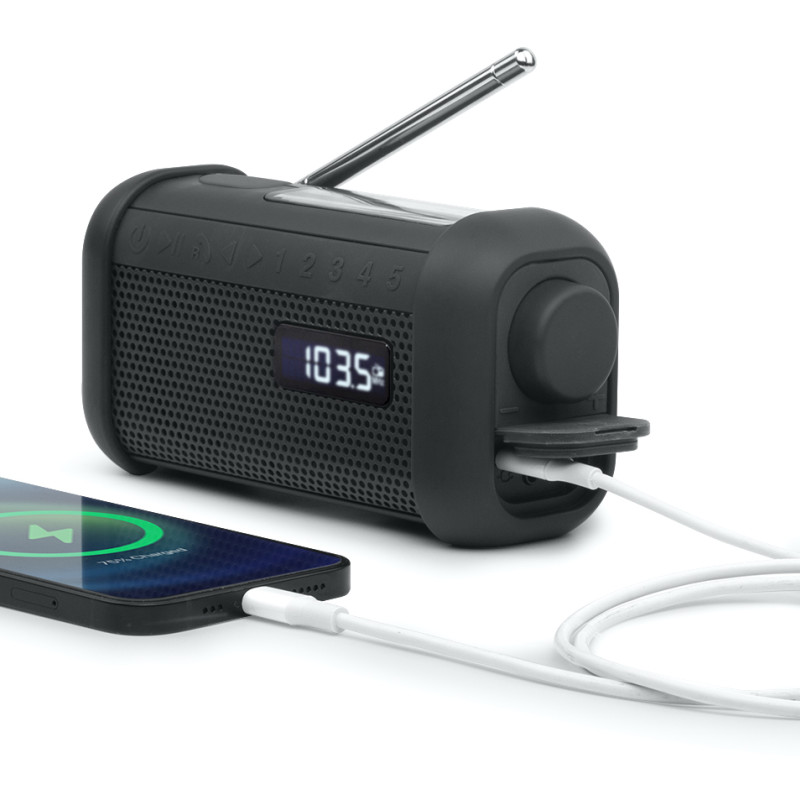 Muse | Pārnēsājams saules radio ar rokturi un lukturi | MH-08 MB | AUX in | Bluetooth | FM radio