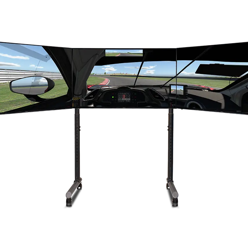 Next Level Racing Floor stand | Tube Freestanding Triple Monitor Stand | Up to 3x43 " | Height adjustment, Tilt | Maximum weight (capacity) 50 kg | Black