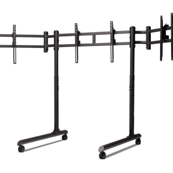Next Level Racing Floor stand | Tube Freestanding Triple Monitor Stand | Up to 3x43 " | Height adjustment, Tilt | Maximum weight (capacity) 50 kg | Black