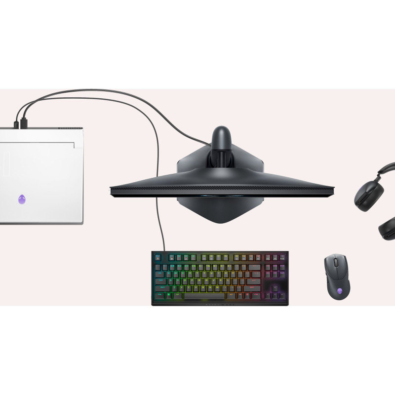 Dell Alienware Tenkeyless AW420K | Gaming Keyboard | Wired | EN | CHERRY MX Red | Dark Side of the Moon