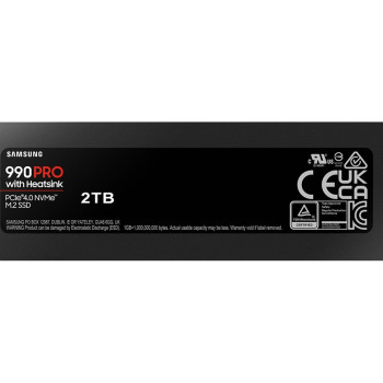 Samsung | 990 PRO with Heatsink | 2000 GB | SSD formfaktors M.2 2280 | SSD saskarne M.2 NVMe | Lasīšanas ātrums 7450 MB/s | Rakstīšanas ātrums 6900 MB/s