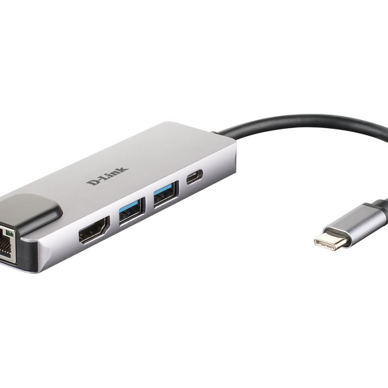 D-Link | 5‑1 USB-C koncentrators ar HDMI/Ethernet un Power Delivery | DUB-M520 | USB-C koncentrators