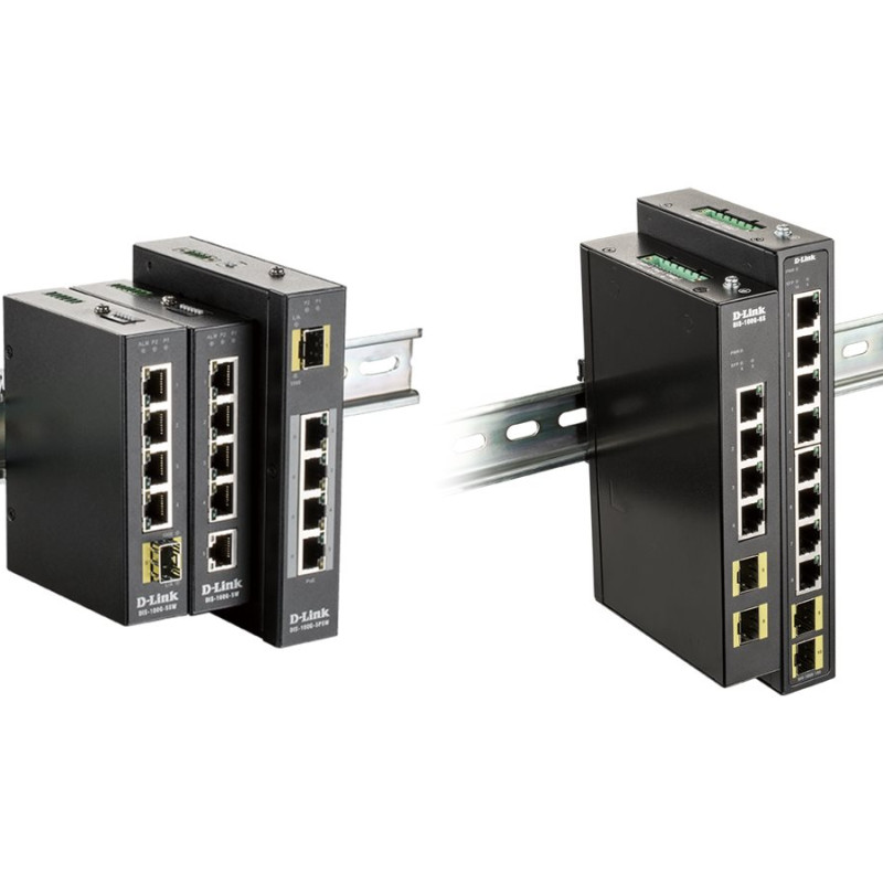 D-Link DIS-100G-10S Switch L2 Unmanaged Industrial, 8x10/100/1000Base-T ports, 2 SFP ports, Steel case | D-Link | 60 month(s)