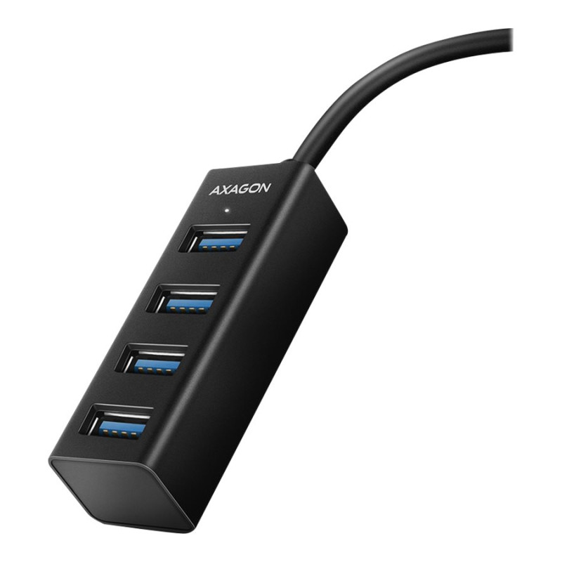 AXAGON Miniatūrs metāla četru portu USB 3.2 Gen 1 koncentrators | HUE-M1A
