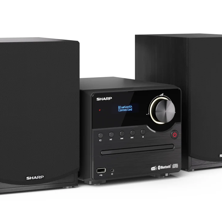 Sharp XL-B517D(BK) Hi-Fi mikro sistēma, CD/FM/USB/Bluetooth v5.0, Aux-in, 45W, melna | Sharp | Hi-Fi Micro System | XL-B517D(BK) | Black | USB port | AUX in | Bluetooth | CD player | FM radio | Wireless connection