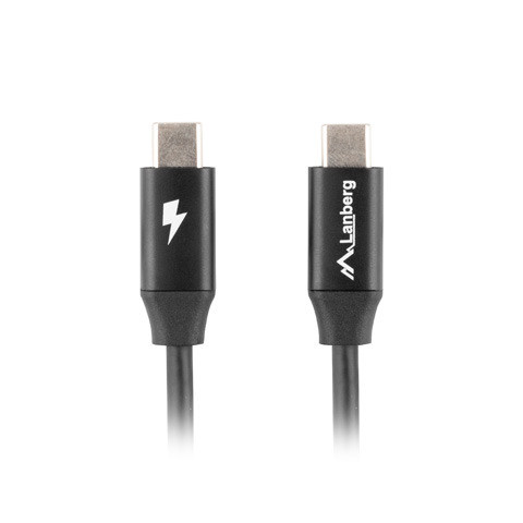 Lanberg USB-C 2.0 kabelis, Quick Charge 4.0 | CA-CMCM-40CU-0018-BK | USB Type-C uz USB Type-C | 1.8 m