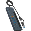 Raidsonic 9‑in‑1 centrmezgls ar Power Delivery un Type‑C/Type‑A saimnieka savienojumu | IB-HUB1743-CPD
