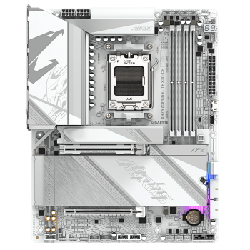 Gigabyte X870 AORUS ELITE X3D ICE | Procesoru ģimene AMD | Procesoru ligzda AM5 | DDR5 | Atbalstītie cietā diska interfeisi SATA, M.2 | SATA savienotāju skaits 4