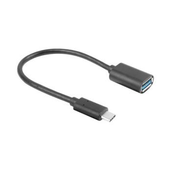 Lanberg Adaptera kabelis USB-C (spraudnis) 3.1 -> USB-A (ligzda) 15 cm, melns | AD-UC-UA-04
