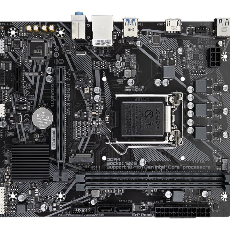 Gigabyte | H510M K V2 1.0 M/B | Procesoru ģimene Intel | Procesora ligzda LGA1200 | DDR4 DIMM | Atmiņas sloti 2 | Atbalstītie cietā diska interfeisi SATA, M.2 | SATA savienotāju skaits 2 | Čipsets Intel H470 Express | Micro ATX