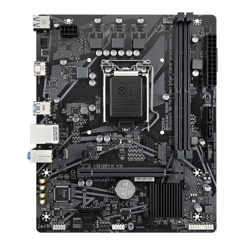 Gigabyte | H510M K V2 1.0 M/B | Procesoru ģimene Intel | Procesora ligzda LGA1200 | DDR4 DIMM | Atmiņas sloti 2 | Atbalstītie cietā diska interfeisi SATA, M.2 | SATA savienotāju skaits 2 | Čipsets Intel H470 Express | Micro ATX