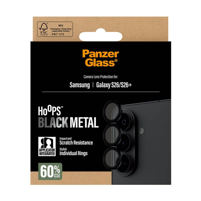 PanzerGlass Hoops kameras lēcas aizsargs melns Samsung New Galaxy S26 | S26 Plus | PanzerGlass