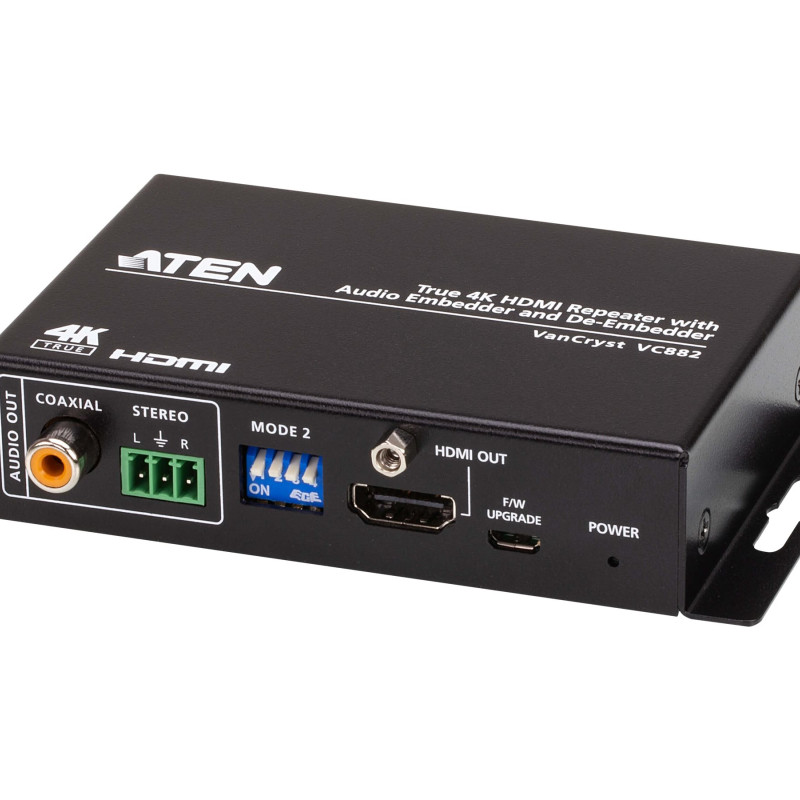 Aten | True 4K HDMI pastiprinātājs ar audio iegultāju un de-iegultāju | VC882