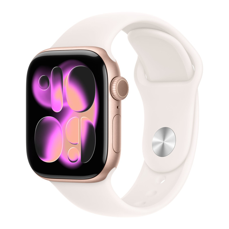 Apple Watch Series 11 GPS 42mm roze zelta alumīnija korpuss ar Light Blush sporta siksniņu - M/L | Apple