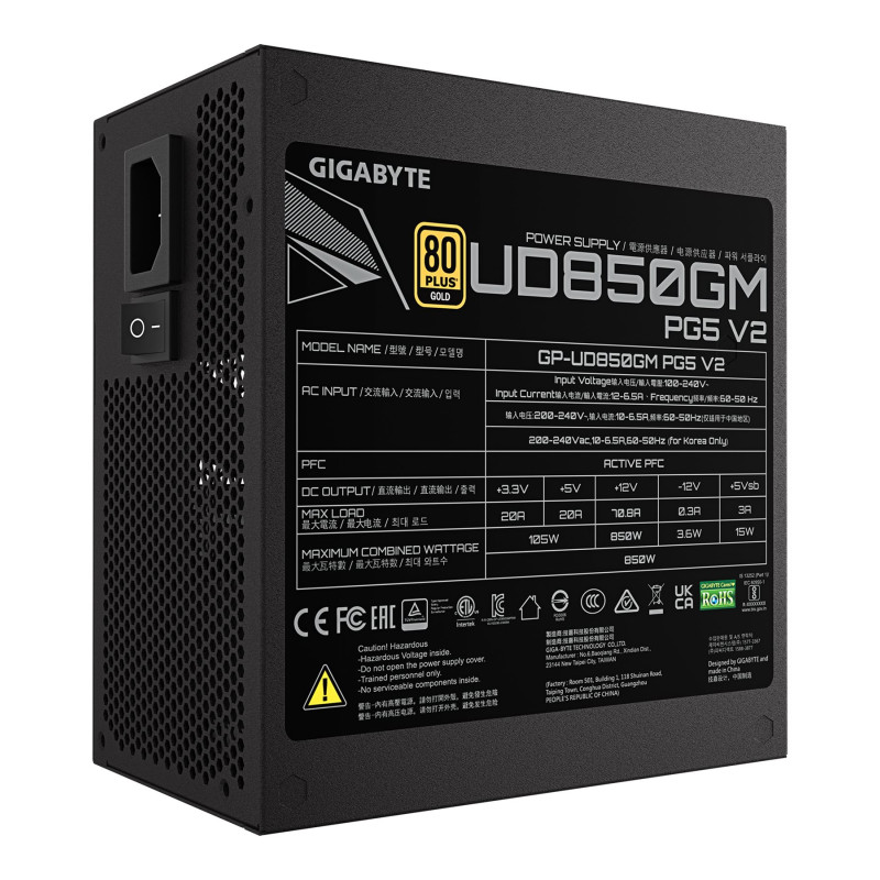 Gigabyte barošanas bloks | UD850GM PG5 V2 | 850 W