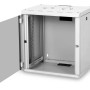 Digitus | Sienas stiprināms skapis | DN-19 12-U | Aizsardzības klase: IP20; Priekšējās durvis: Stikla durvis, vienas atvēršanas; Skapis: Sienas stiprināms skapis; Iekārtu montāžas dziļums min.-maks.: 305-370 mm; Slodzes kapacitāte: 100 kg | Pelēks