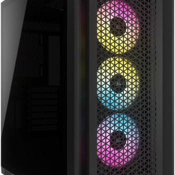Corsair | Stiklotas sānskardes PC korpuss | iCUE 5000D RGB AIRFLOW | Sānskats | Melns | Mid-Tower