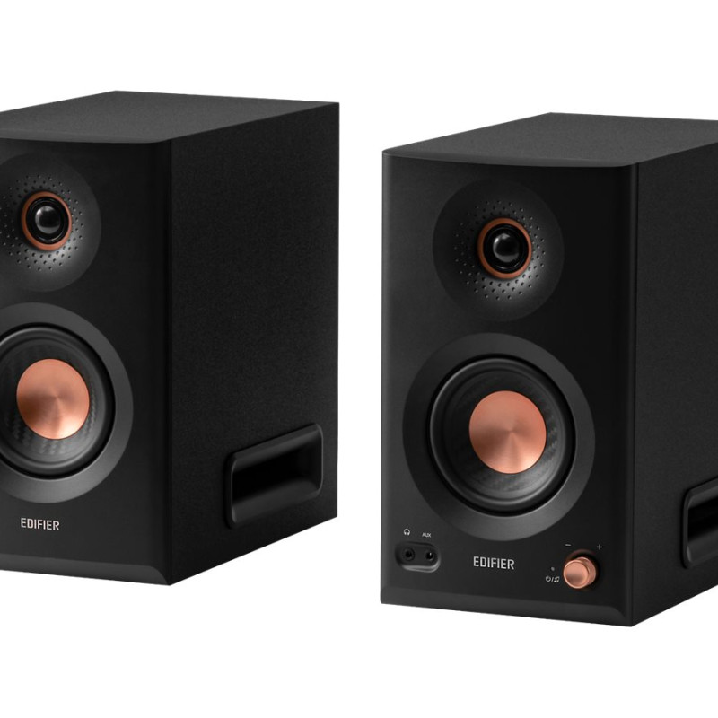 Edifier trīskārt pastiprinātas pašbarojošas studijas monitora skaļruņi | MR5 | 110 W | Bluetooth | Bezvadu savienojums | 101 dB | Melna