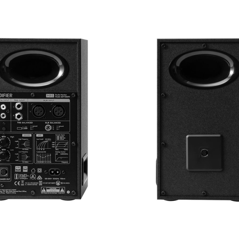 Edifier trīskārt pastiprinātas pašbarojošas studijas monitora skaļruņi | MR5 | 110 W | Bluetooth | Bezvadu savienojums | 101 dB | Melna