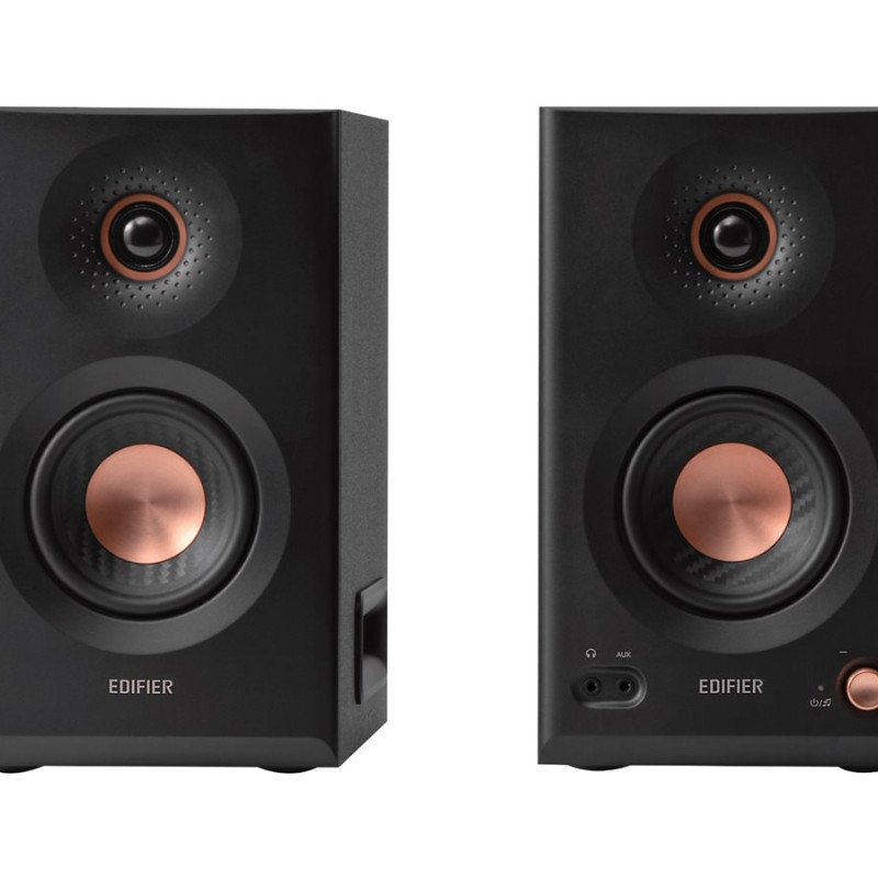 Edifier trīskārt pastiprinātas pašbarojošas studijas monitora skaļruņi | MR5 | 110 W | Bluetooth | Bezvadu savienojums | 101 dB | Melna