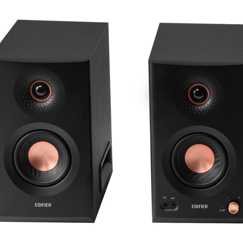 Edifier trīskārt pastiprinātas pašbarojošas studijas monitora skaļruņi | MR5 | 110 W | Bluetooth | Bezvadu savienojums | 101 dB | Melna