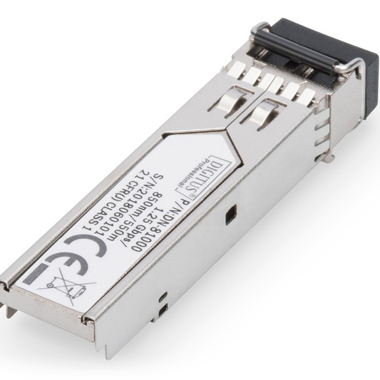 Digitus | Mini SFP modulis | DN-81000 | 50-62.5/125 μm MMF (daudzrežīmu šķiedra) | Multimode LC dubultā konektora ligzda | 1250 Mbit/s | Viļņa garums 850 nm | Maksimālais pārsūtīšanas attālums 550 m