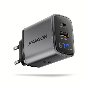 AXAGON sienas lādētājs 67W, USB-A + USB-C, PD3.0/PPS/QC4+/SF | ACU-PQ67D