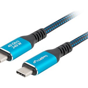 Lanberg | USB-C M/M 4.0 KABELIS 240W 8K 60Hz | CA-CMCM-44CU-0005-BK