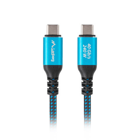 Lanberg | USB-C M/M 4.0 KABELIS 240W 8K 60Hz | CA-CMCM-44CU-0005-BK