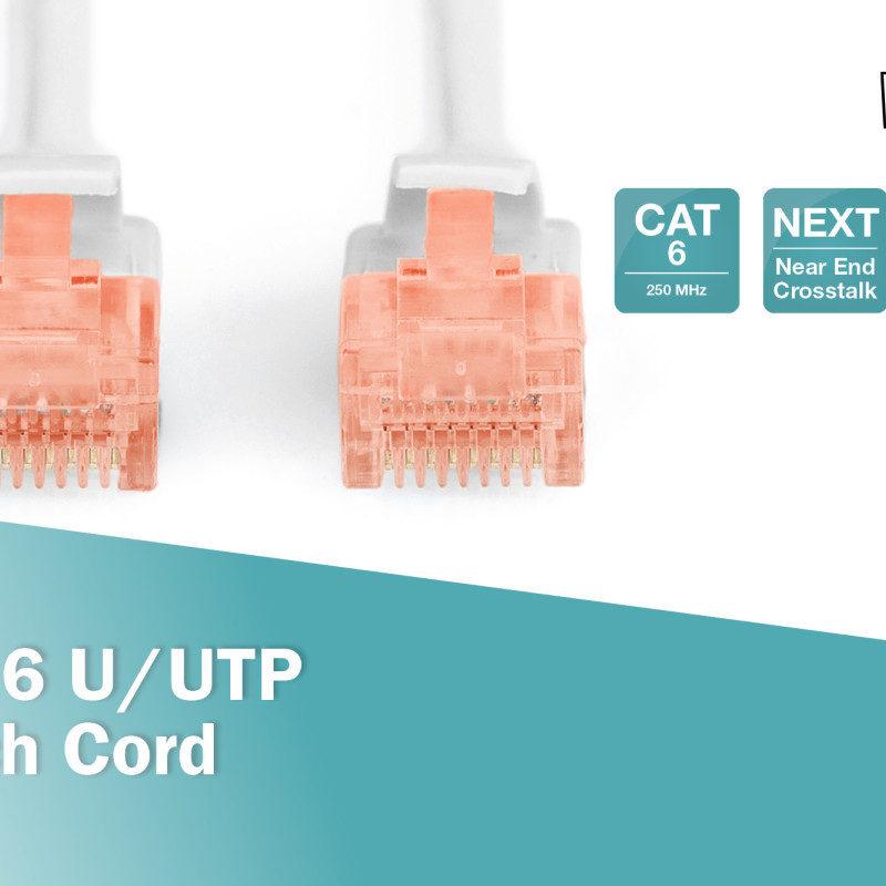 Digitus CAT 6 U/UTP | Komunikācijas kabelis | Garums 10 m | Pelēks