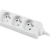 Lanberg Cable Power Strip, 3X French Outlets Quality-Grade Copper, 1.5 m | PS0-03E-0150-W