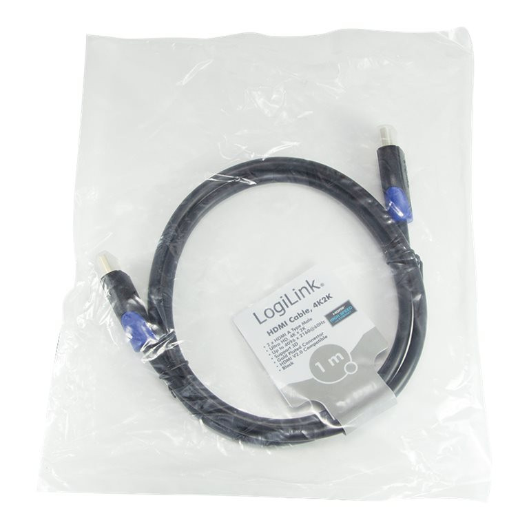 Logilink CH0061 HDMI kabelis 2.0 bulks M/M 1,0 m melns | Logilink | HDMI (A tips) spraudnis | HDMI (A tips) spraudnis | HDMI uz HDMI | 1 m