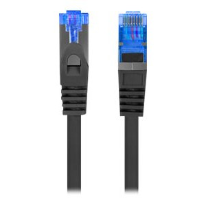Lanberg | Patch Cord kat. 6 FTP | PCF6A-10CC-0025-BK | S/FTP | S/FTP aizsardzības tips – alumīnija pinums uz vadiem un katra pāra papildu folija. Apvalks no zema dūmu un halogēnu nesaturoša materiāla (LSZH). Kategorijas atbilstība pārbaudīta ar Fluke testeri. Serdi veido CCA daudzvītnes vadi | Melns