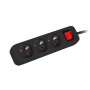 Lanberg Cable Power Strip, 3X French Outlets with Switch, Quality-Grade Copper, 1.5 m | PS1-03E-0150-BK