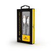 Cablexpert kokvilnas pinuma Micro-USB kabelis ar metāla spraudņiem, 1.8 m, sudraba krāsa, blisteris | Cablexpert